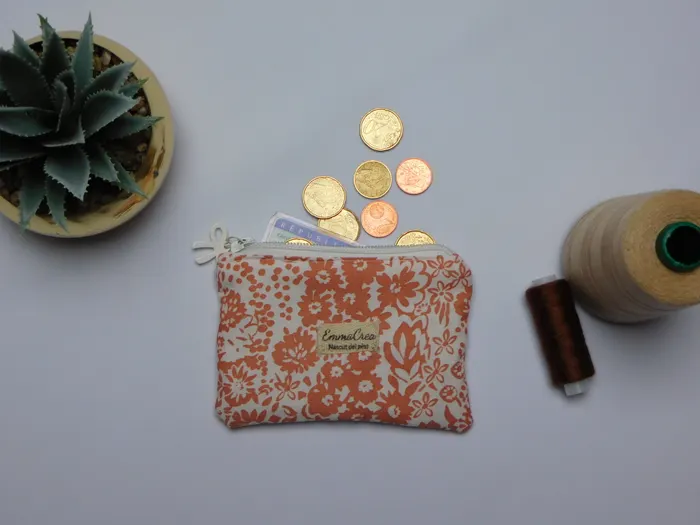 Pochette Ambre - fleuri orange vintage