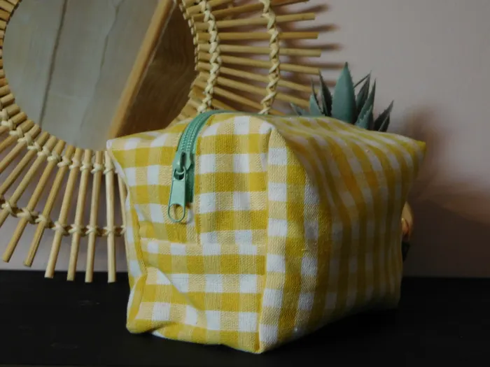 Trousse de toilette – vichy jaune